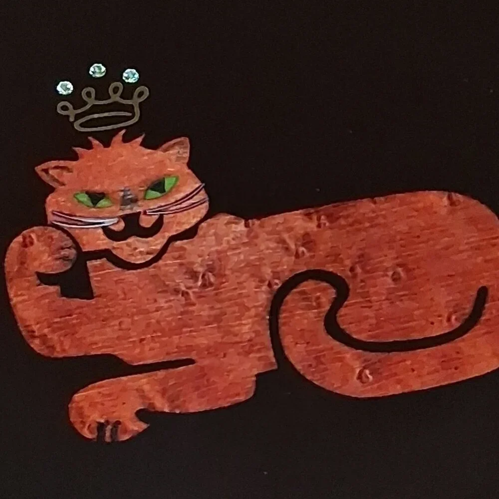 🔥 Couroc of Monterey “King Cat” Cocktail Tray – One Cool Kat! – 10.5”